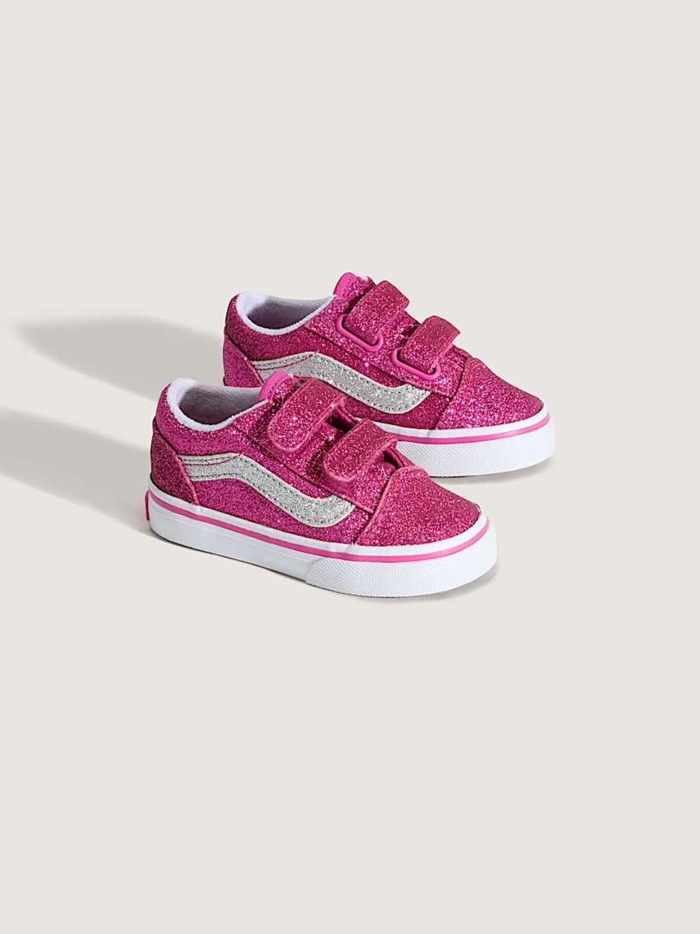 VANS old Skool Girl Toddler Glitter Velcro Sneakers - NEW IN BOX - Size 9T